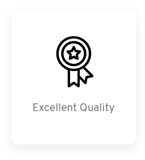 Icon representing excellent quality with a ribbon and star